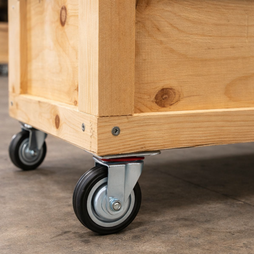 3 Inch Swivel Caster Wheels (4 Pack) – Heavy Duty Plate Mount Casters with Rubber Wheels – 360° Rotating – Smooth Rolling for Carts, Workbenches & Furniture