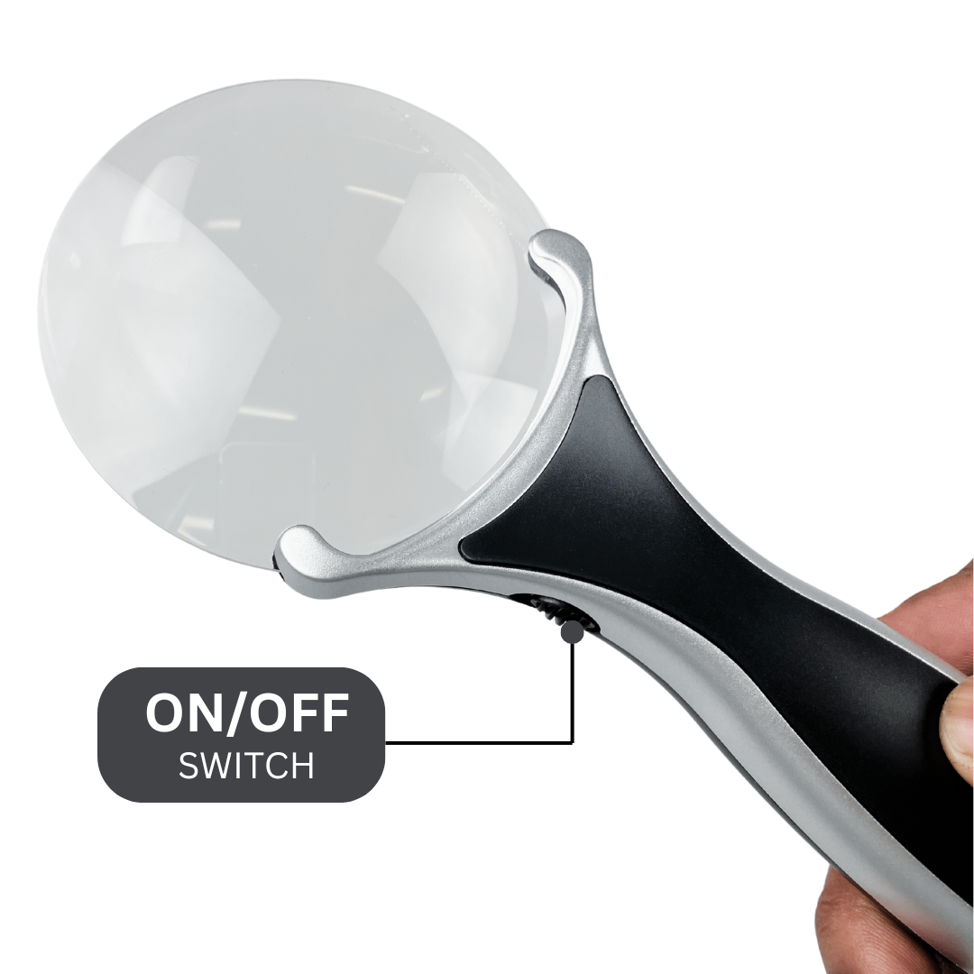 2.5x LED Handheld Rimless Magnifier With Stand  - MG-15083