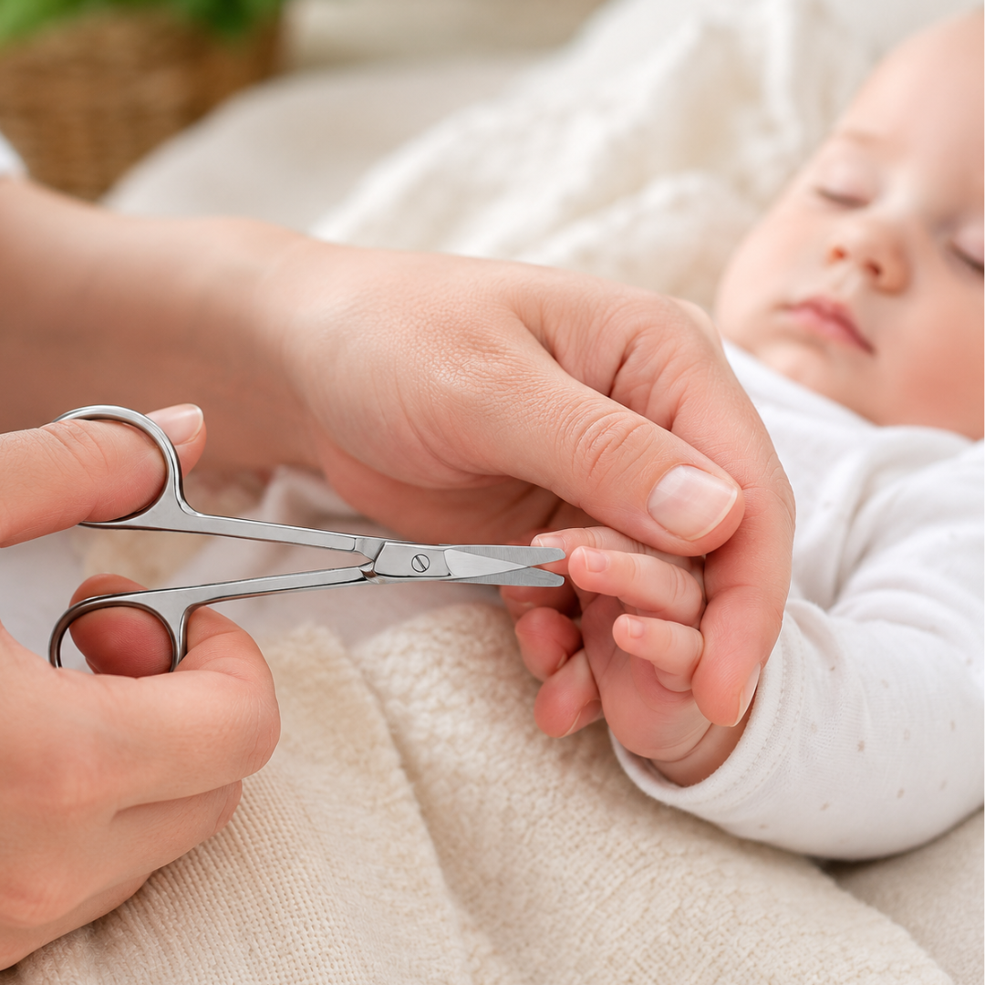 3 Inch Baby Safety Scissors – Stainless Steel Rounded Tip Nail Scissors for Infants & Adults, Pack of 2