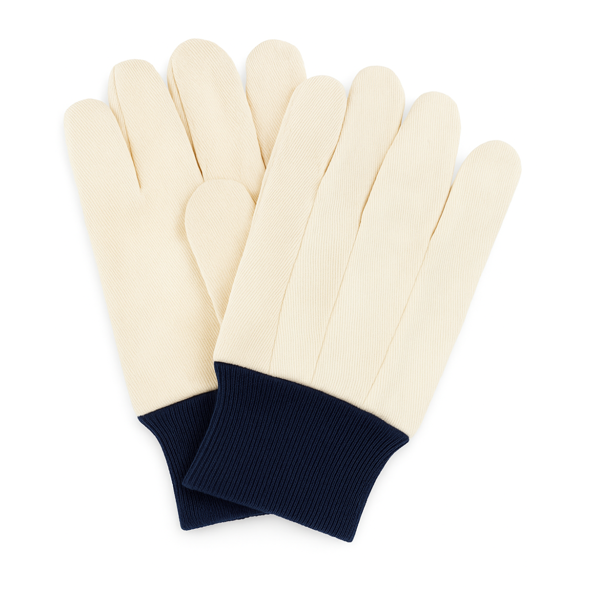 12 Pair Ladies' Cotton Canvas Gloves | Size Medium (M) | Durable & Stylish with Blue Knit Wrist | Machine Washable | Versatile Use Great For House, Yard Work, Construction