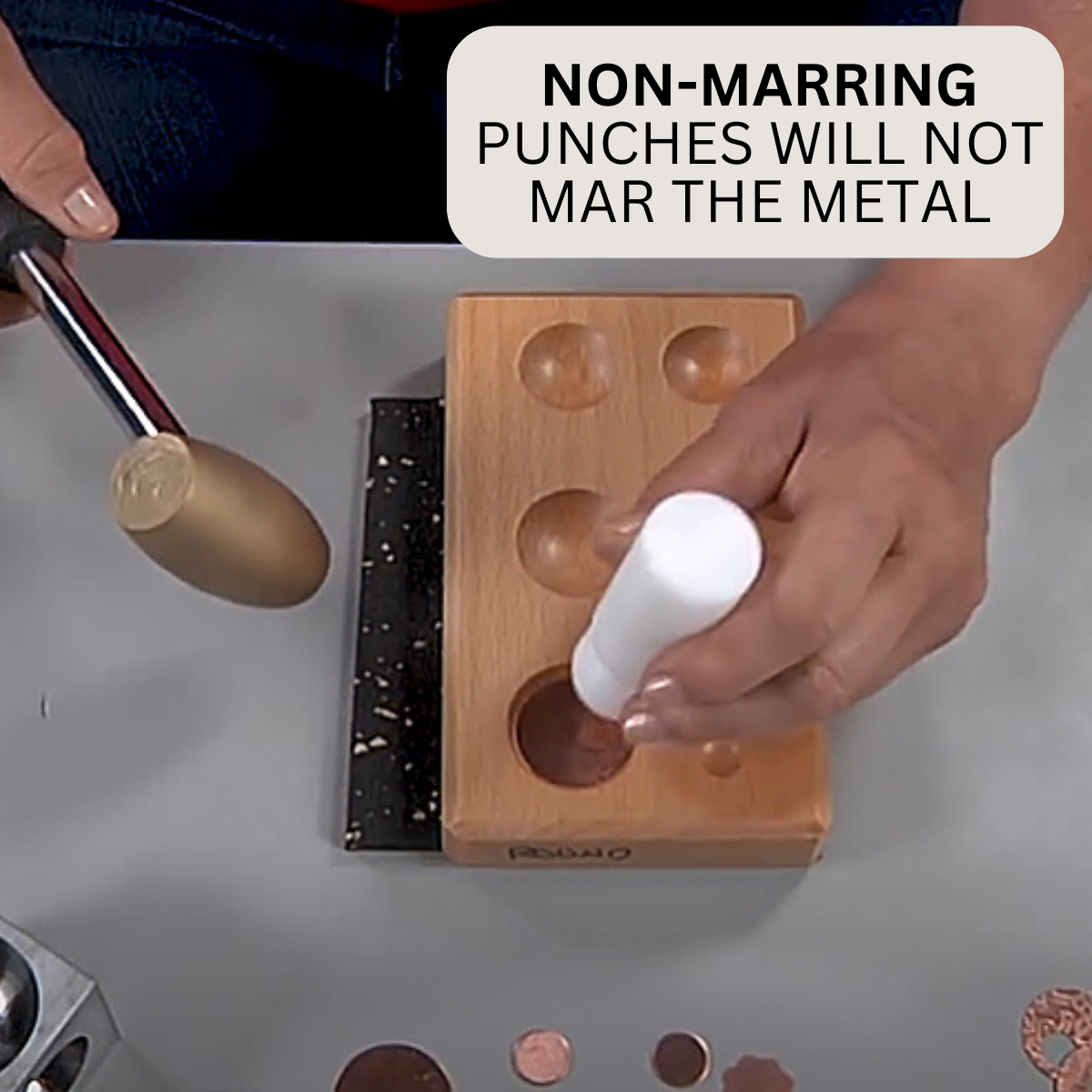 8 Pc Nylon Dapping Punch Set | Sizes 5, 8, 11, 14, 17, 19, 24, and 27mm Included | Non-Marring Nylon Composite | Great for Bending and Shaping of Soft Metal