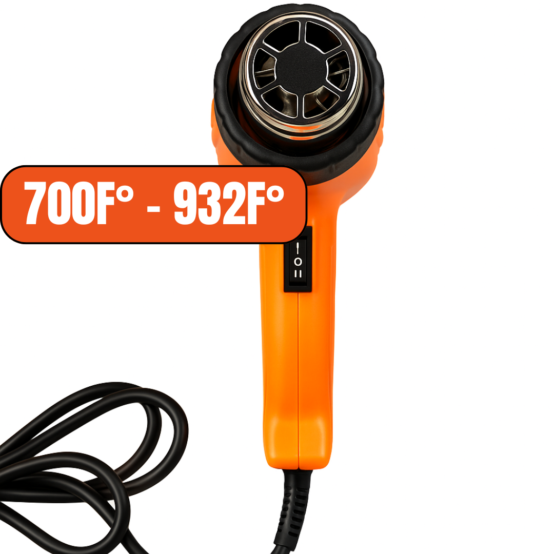 Dual-Temperature Heat Gun 1000W/1500W – Overheat Protection, Low Noise, High Air Flow – Ideal for Shrink Wrapping, Crafts, and Home Projects