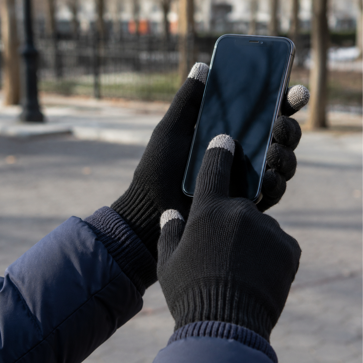 Touchscreen Gloves with Conductive Fingertips – One Size Fits Most - GL-00548