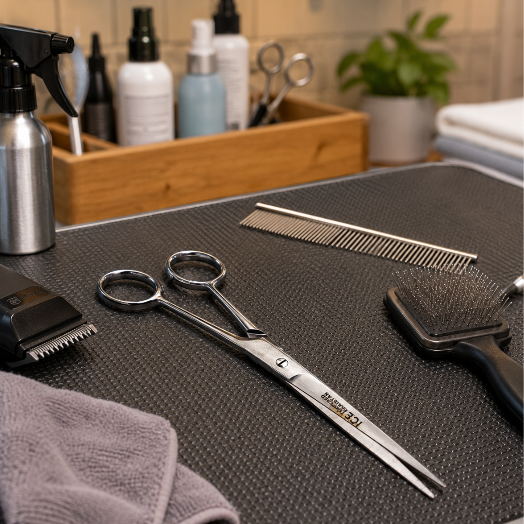 7 Inch Pet Grooming Scissors, Stainless Steel Sharp Dog & Cat Hair Trimming Shears for Long Hair, Matted Fur, Home Pet Grooming