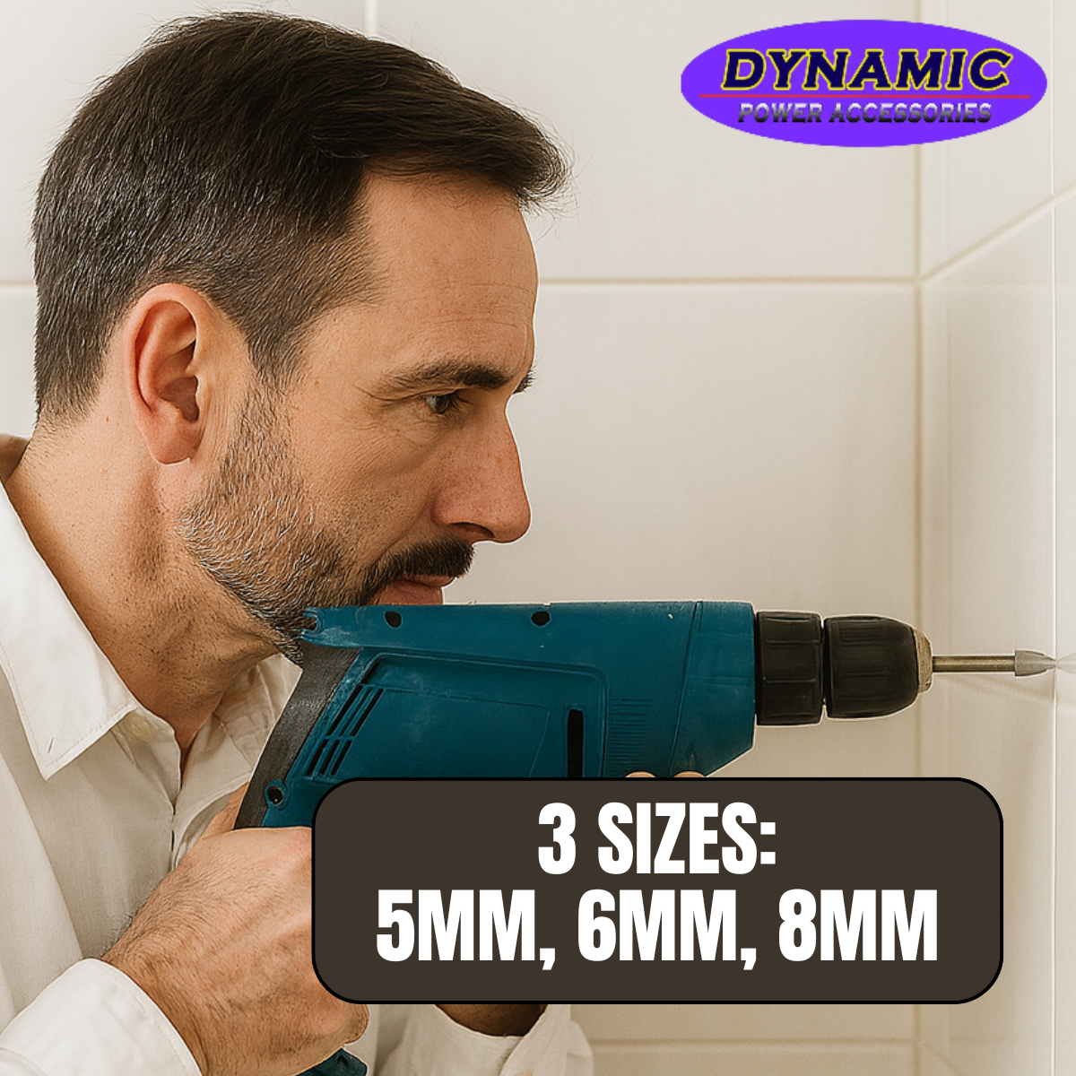 3-Piece Carbide Tipped Drill Bit Set – 5mm, 6mm & 8mm – Tile, Glass & Ceramic Drill Bits – Durable Precision Cutting – DRILL-50568