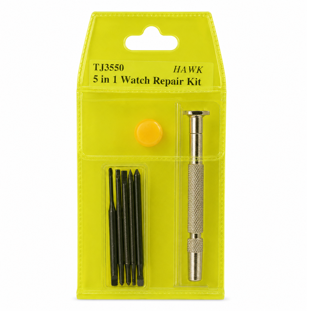 Watch and Glasses Repair Kit, 5-in-1 Precision Screwdriver with Interchangeable Bits for Eyeglasses, Watches, Electronics & Small Repairs