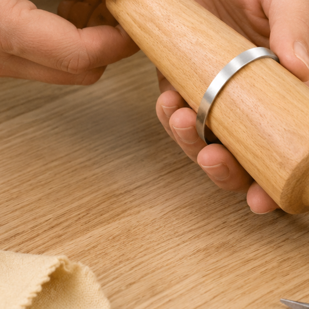 Solid Wood Bracelet Mandrel with 4-Inch Handle – 5 to 8.75 Inch Graduated Sizing Tool for Shaping and Forming Bangles