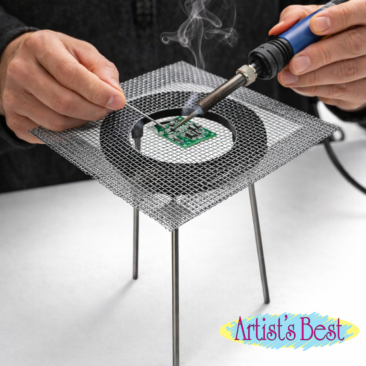 Tripod Stand with Mesh Screen – Fits Over Alcohol Lamp or Bunsen Burner – 6" x 6" x 9" – TJ01-97300