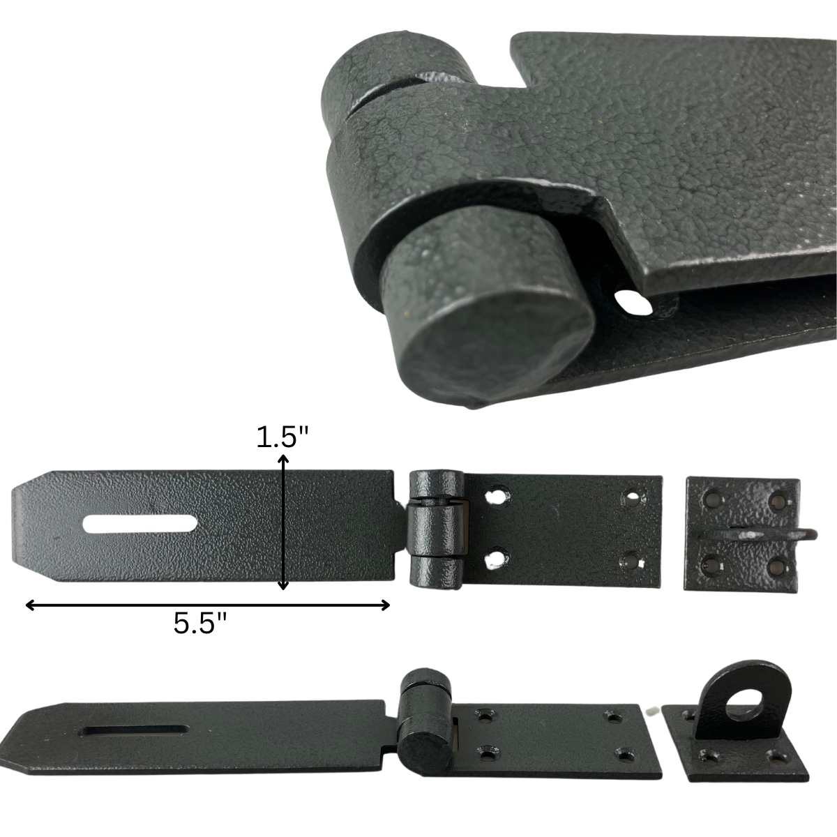5.5" (14 cm) Heavy-Duty Hasp & Staple | Carbon Steel | Plastic Sprayed Finish | Ideal for Gates, Cabinets, & Baby Proofing