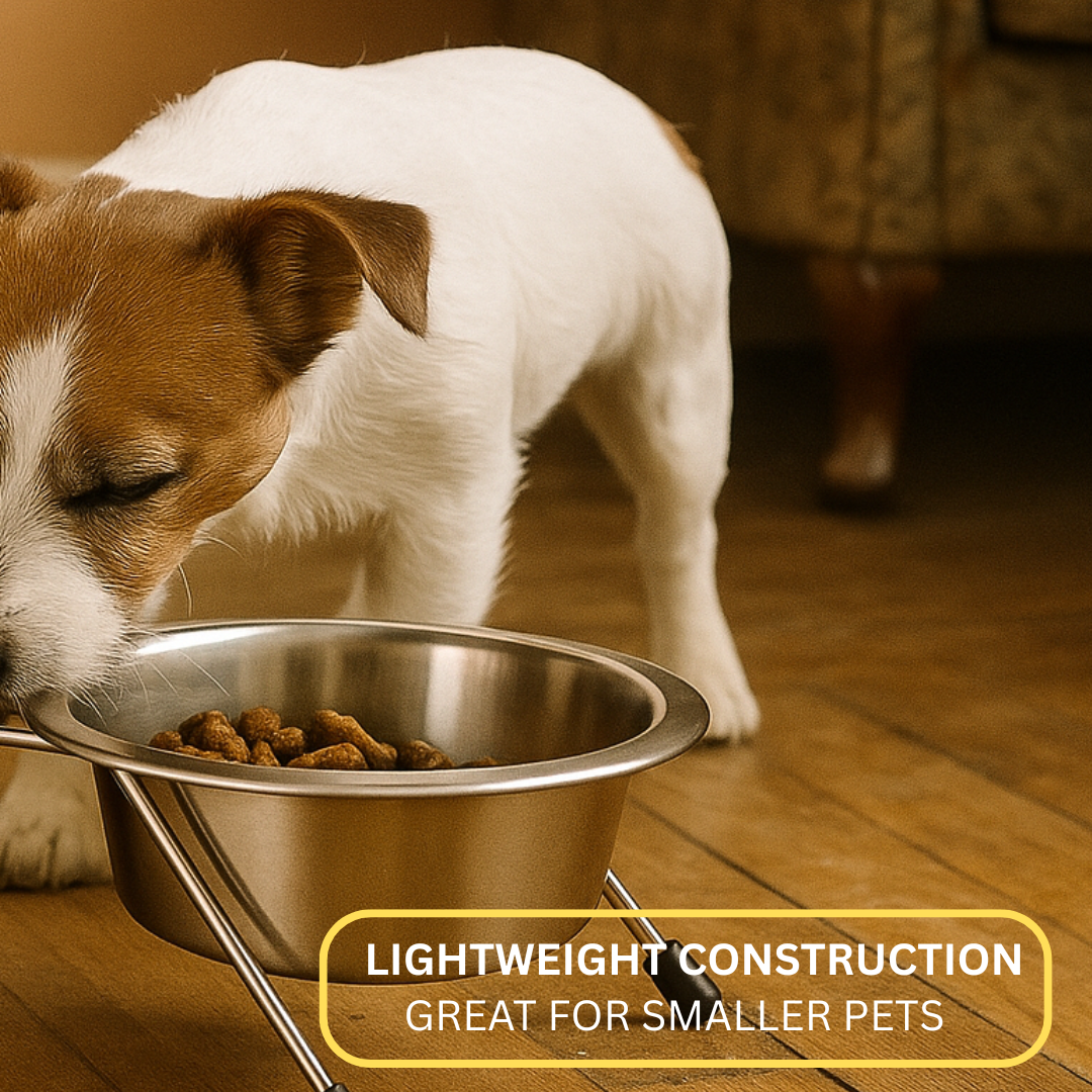 2 Piece Large Stainless Steel Pet Bowls with Stand  - U-89015