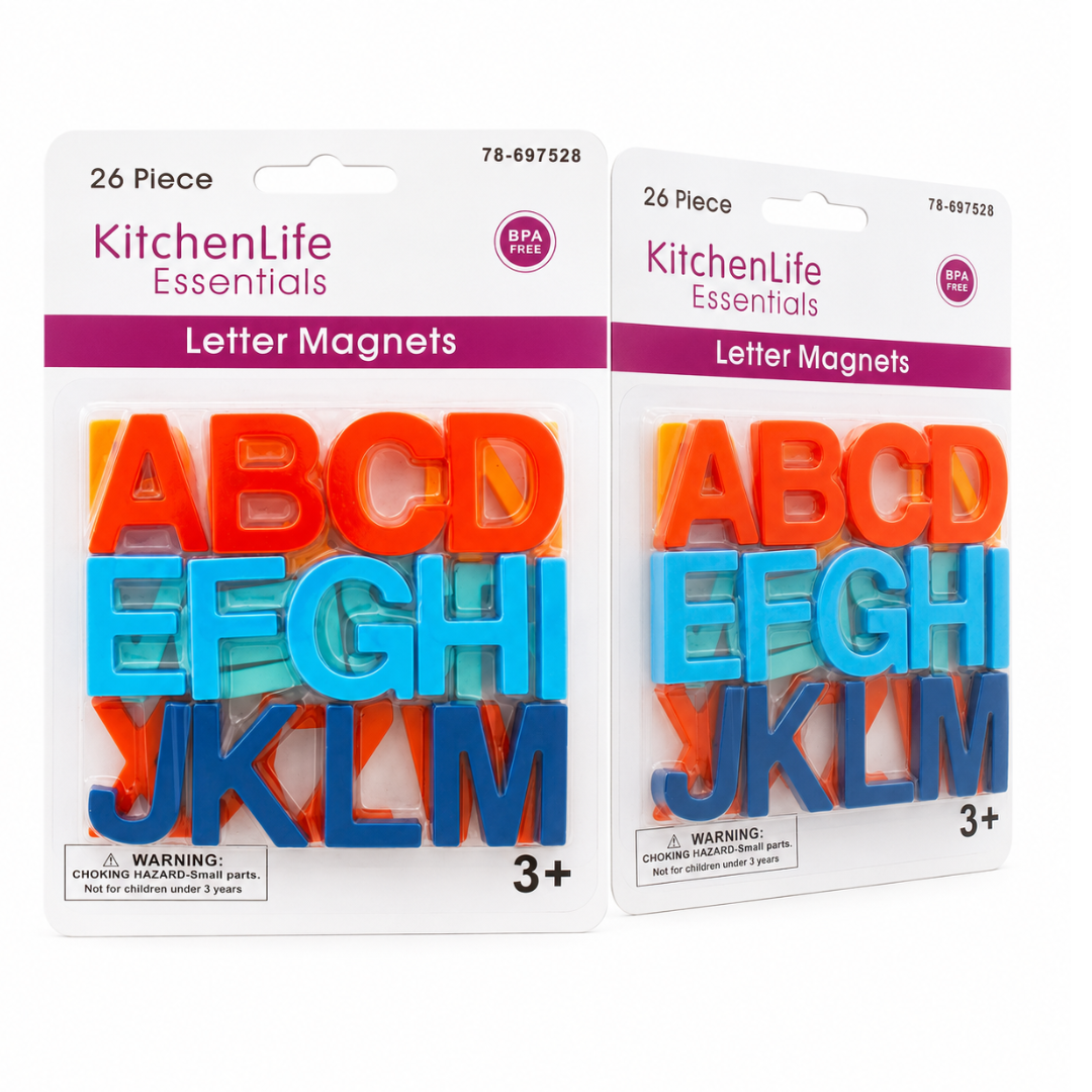 52-Piece Magnetic Alphabet Letters, 2 Complete A–Z Sets, 1-1/2 Inch Colorful ABC Magnets for Refrigerator, Magnetic Board, Early Learning, Spelling and Classroom Activities