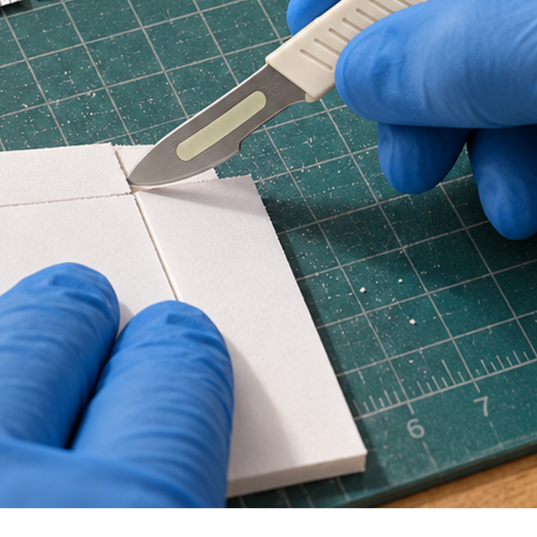 #20 Disposable Scalpel with Stainless Steel Blade, Plastic Handle & Protective Safety Cap, Sterile Individually Sealed Precision Cutting Knife, 6 Inch, Pack of 10 – PL-06120-Z10