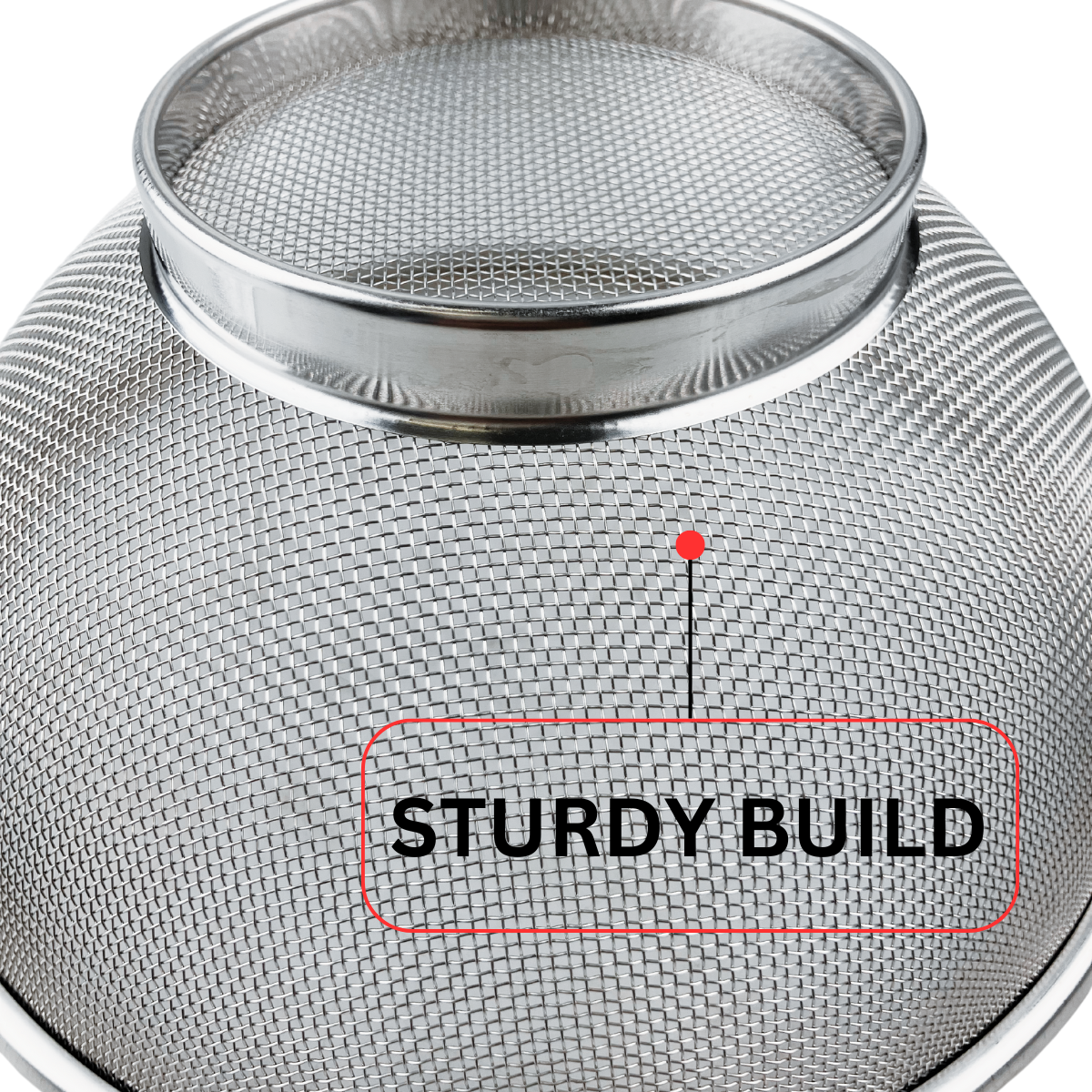 Fine Mesh Kitchen Strainer | Stainless Steel | 7" Top Diameter | 3" Height | Versatile Usage | Ergonomic Handles | Ideal for Straining, Draining, Steaming