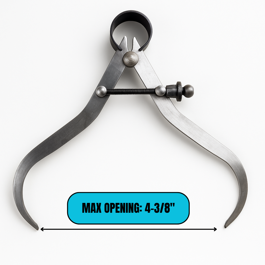 4-Inch 3 Pc. Inside, Outside & Divider Caliper Set – Hardened Steel with Locking Screw Mechanism for Accurate Measurement