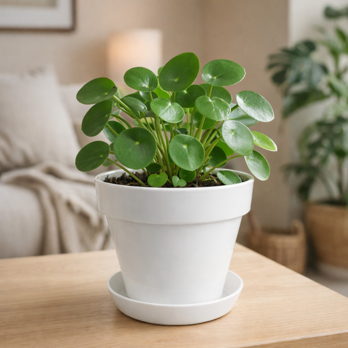 4.5 Inch Plastic Plant Pots with Drainage Holes & Saucers – White Flower Pots for Indoor Plants, Succulent & Herb Planters, Lightweight Modern Design – 7 Pack