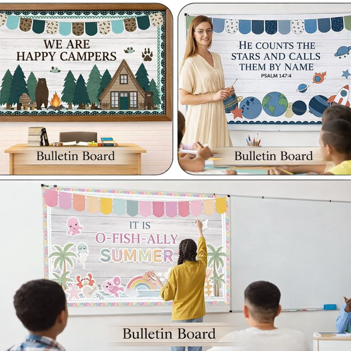 White Wood Bulletin Board Border – 3 Inch Wide, 52.5 Feet Roll, Waterproof & Erasable Decorative Border for Classroom, Office & Home