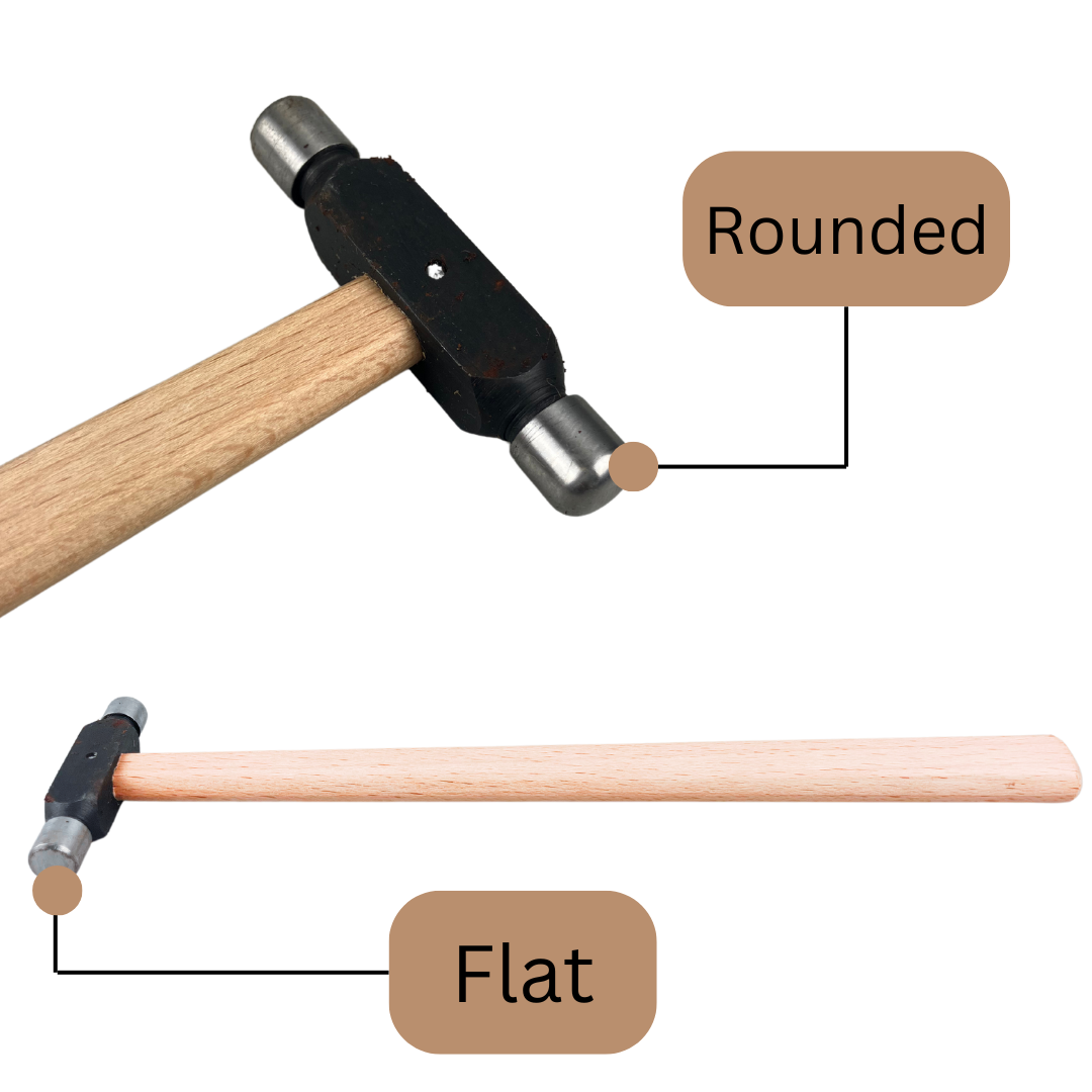 8" (20.3 cm) Ball Pein Hammer | 1.5 Oz Hammer | 3/8" (0.95 cm) Diameter Striking Head | Wooden Handle