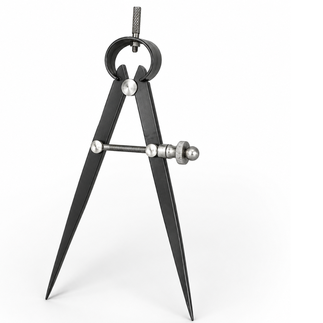 6-Inch Divider Caliper with Locking Screw Mechanism, Steel Scribing Compass Tool with Hardened Points for Layout, Measurement Transfer, Metalworking & Woodworking – TZ01-94506