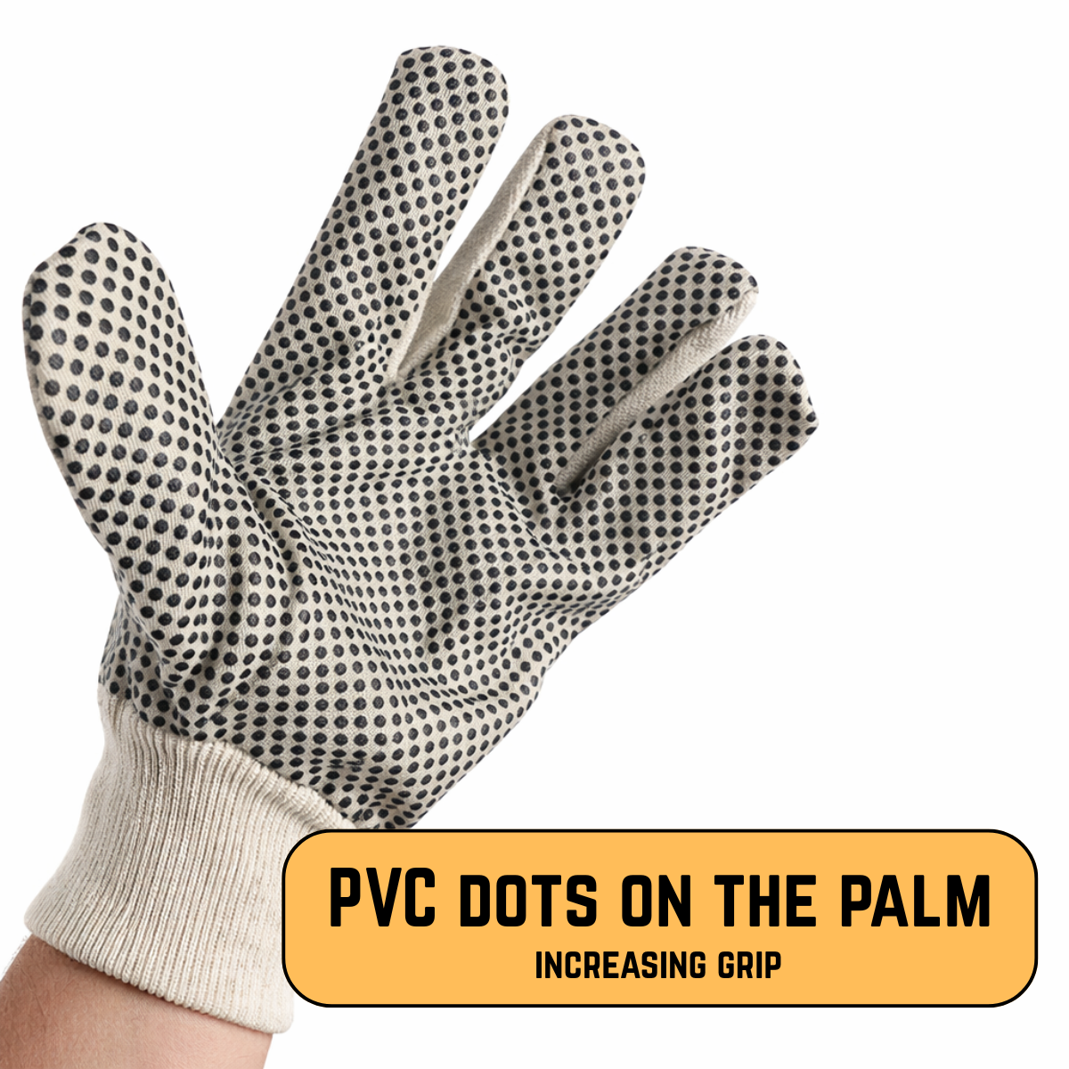 Ladies’ 9 oz Canvas Work Gloves with PVC Dots – Large (Pack of 6) | GL-07200-Z06