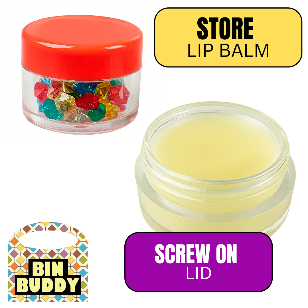 12-Pack Clear Plastic Storage Jars with Colorful Screw-On Lids – 20 ml Mini Containers for Beads, Gems, Crafts, Sequins & Small Parts – Durable PP Plastic – TJ-18921