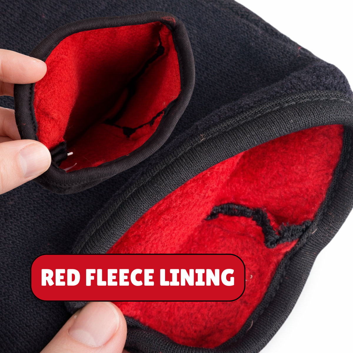 Lined Brown Jersey Gloves with Red Fleece – Pack of 12 (GL-17550-Z12)