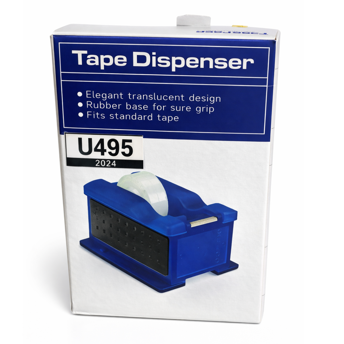 Desktop Tape Dispenser with Rubber Base – Heavy Duty Non-Slip Office Tape Dispenser, Fits Standard Tape Rolls, Blue