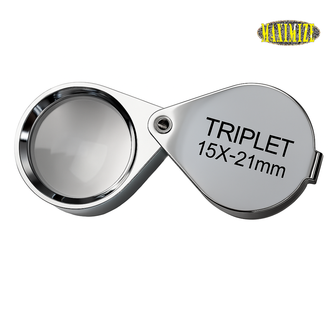 Triplet Glass Lens Jeweler's Loupe  - 15X Power  - MG-02115
