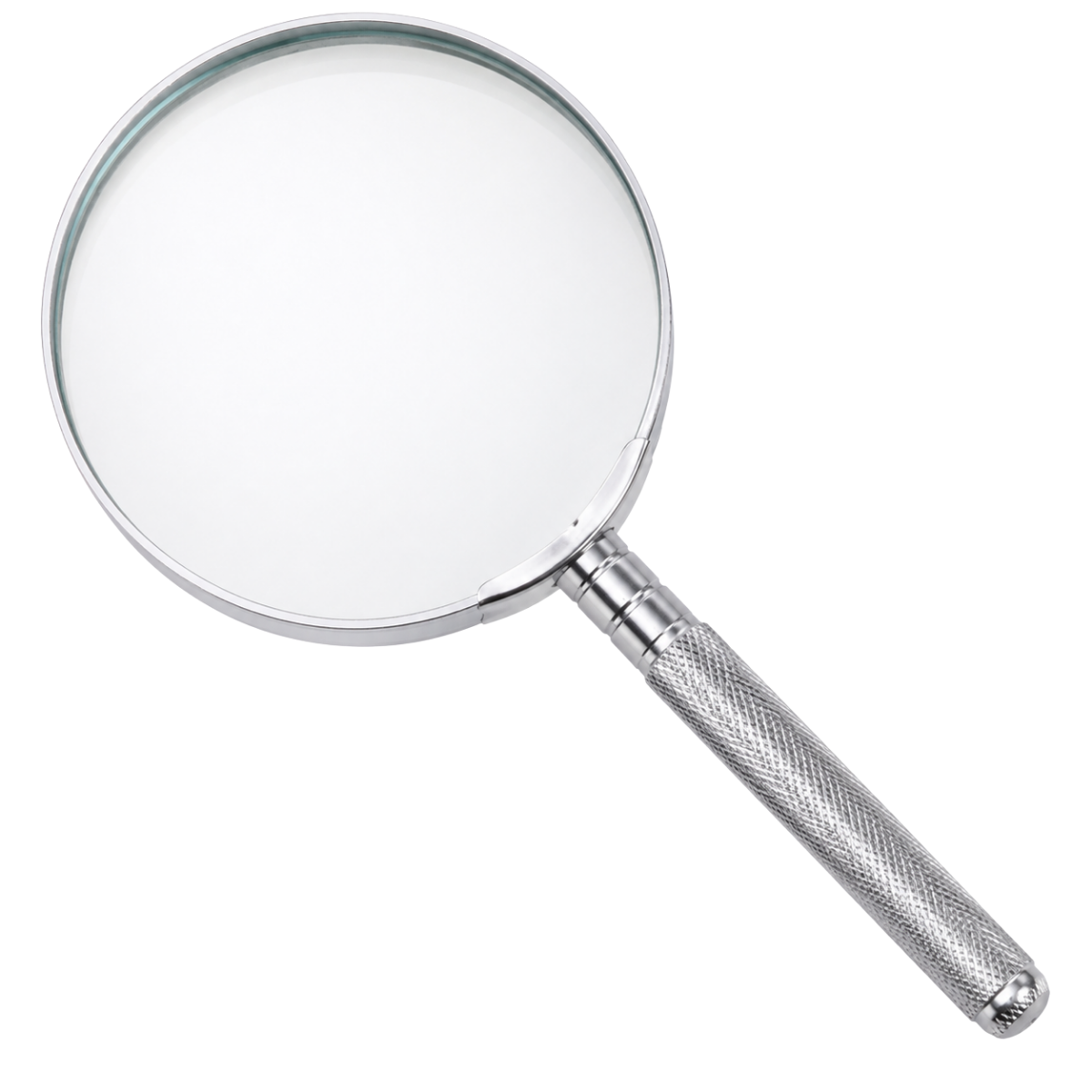 2X Handheld Magnifying Glass with 4-1/4" Glass Lens & Textured Steel Handle, Chrome Finish, Large Reading Magnifier for Books, Maps, Receipts & Hobbies – MG-18540
