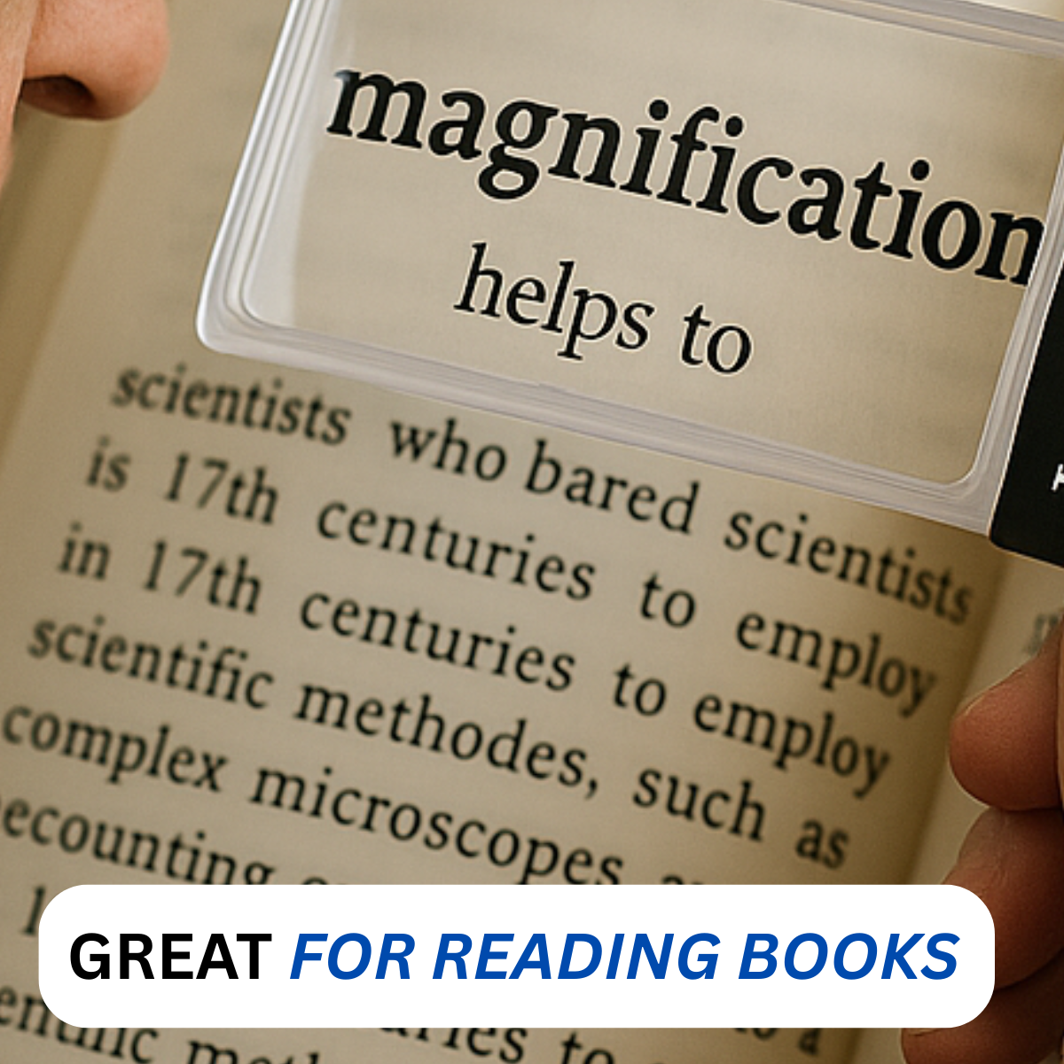 LED Illuminated Rectagular Booklight Magnifier  - MG-75980