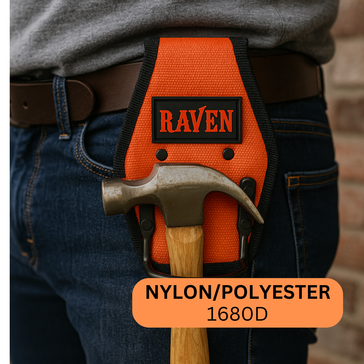 Heavy Duty Hammer Holder – Fixed Loop, 1680D Nylon, Fits Belts Up to 3”