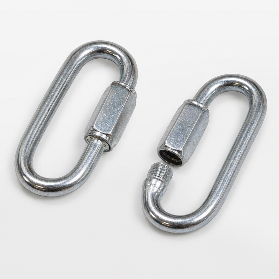 2-Pack 1/2 Inch Zinc-Plated Quick Links, Threaded Rigging Connectors, 2,200 lb Working Load Limit and 6,600 lb Breaking Strength for Secure Attachment