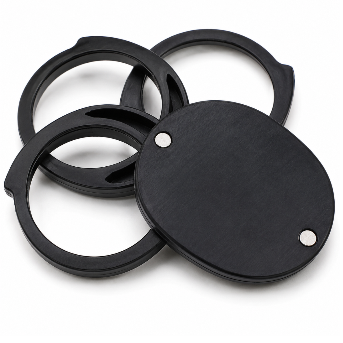 Triple Lens Pocket Loupe Magnifier, 3X Each Lens, 6X/9X Combined Magnification, 3/4" Folding Swivel Lenses with Protective Black Case, Pack of 2