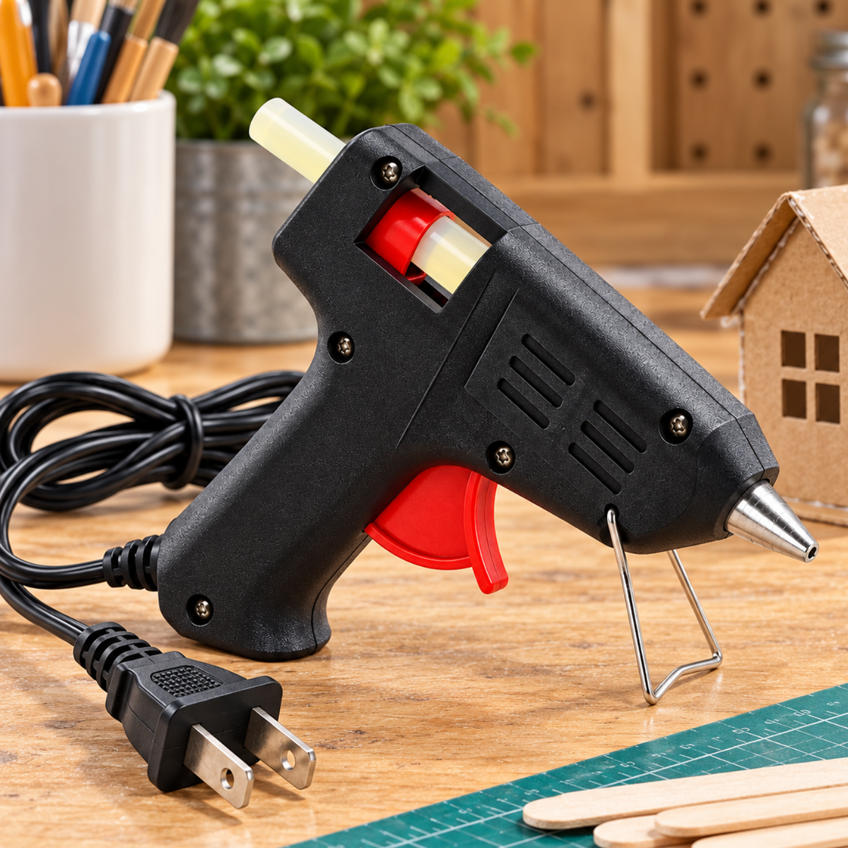 10 Watt Mini Hot Melt Glue Gun with Glue Sticks – Compact Crafting Glue Gun for DIY Projects, Decorations, Floral Arrangements & Repairs – CR-06500