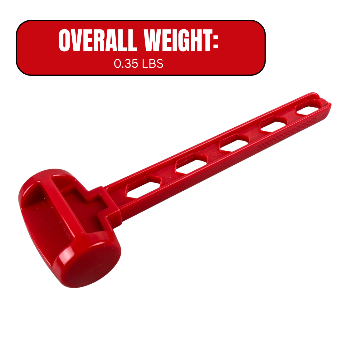 6" x 6" Jewelry Bench Block with 12.5" Red Plastic Hammer – Lightweight Metal Forming & Craft Hammering Set for Jewelry Making, Stamping, Flattening, Crafting & Hobby Work – Durable Plastic Mallet + Bench Block