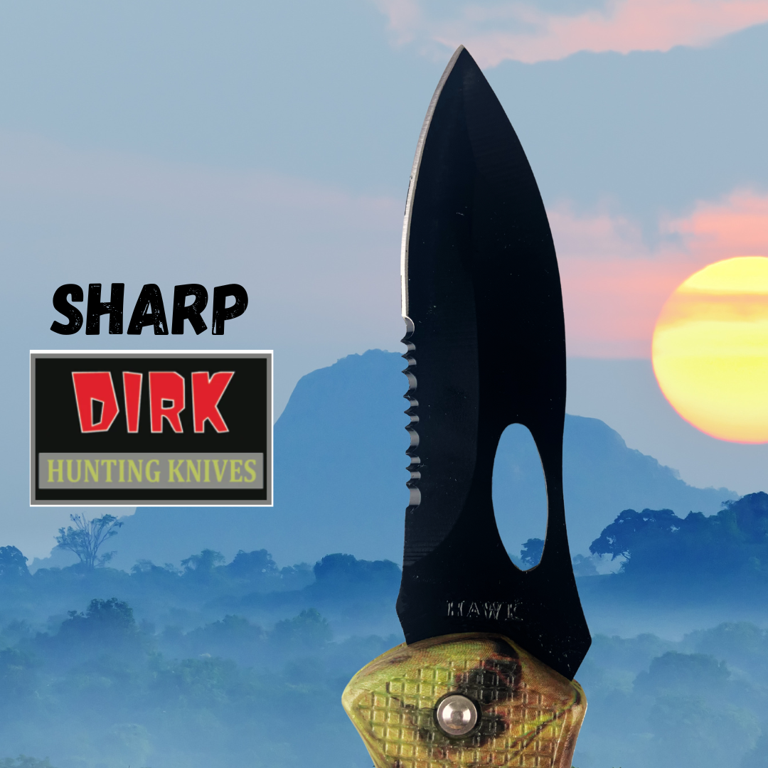 7.5" (19.1 cm) Hunting & Fishing Knife | 3" (7.6 cm) Black-Coated Stainless Steel Blade