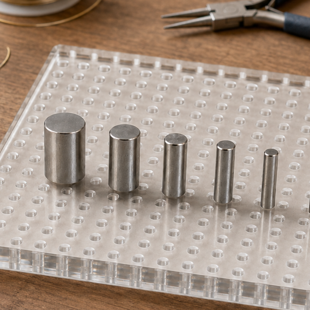Acrylic Wire Bending and Shaping Jig with 326 Holes and 24 Removable Pins, 6 x 4 Inch Jewelry Making Forming Board – TJ-29391