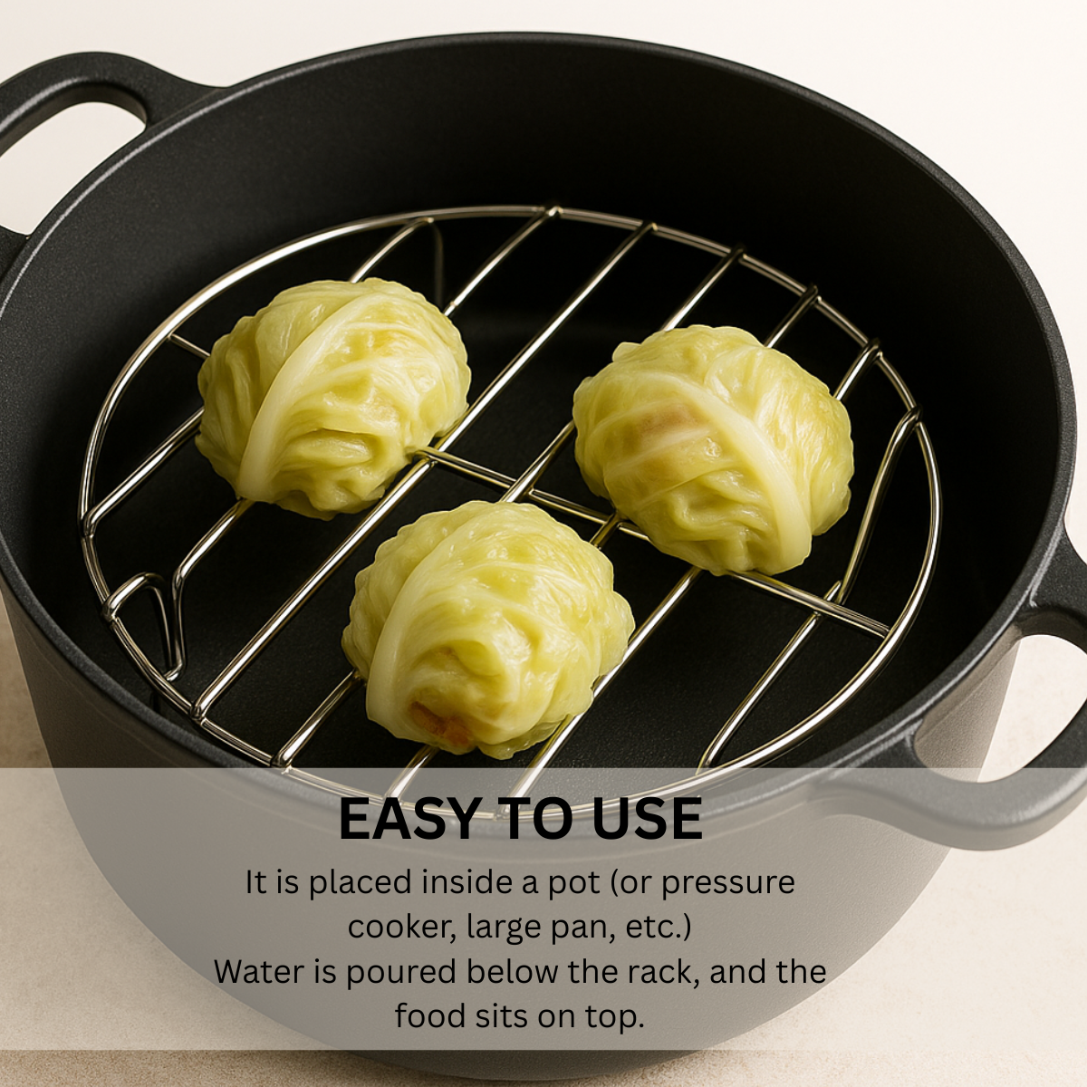 9-3/8" Stainless Steel Steamer Rack – Round Steaming Rack for Pots, Pressure Cookers, and Pans – 1-3/4" Lift Height – Heavy Duty Cooking and Cooling Rack – Rust-Resistant