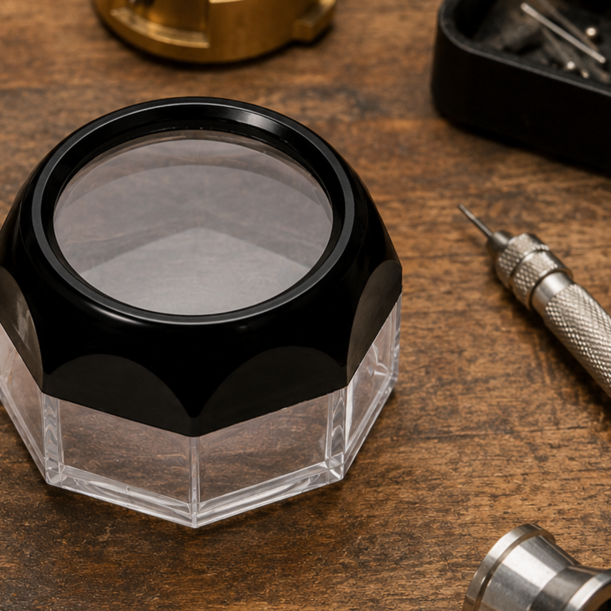 Octagonal Dome Magnifier Loupe 2X Power, 2.5 Inch Glass Lens Desk Magnifier for Reading, Coins, Stamps, Jewelry, Research & Small Print Viewing - MG-93659