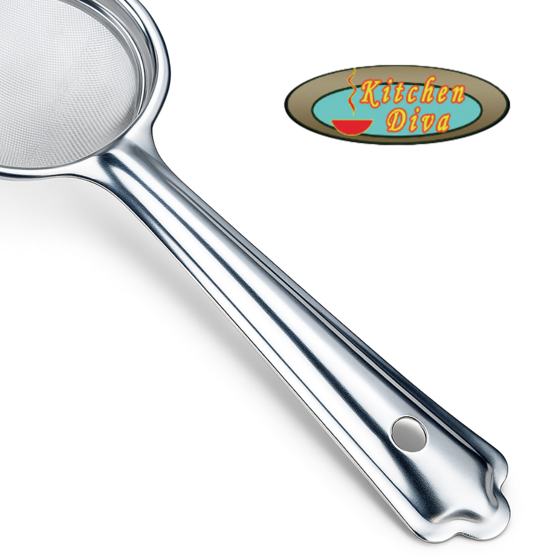 2 Pc. Medium-Sized Stainless Steel Tea Strainer – 2.5” Fine Mesh Infuser with Long Handle – Rust-Proof, Easy to Use, Perfect for Loose Leaf Tea, Coffee, and More