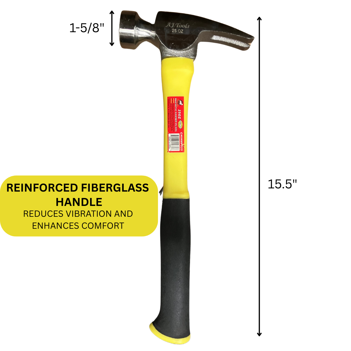 Magnetic Scutch Hammer with Textured Head – Brick and Masonry Dressing Tool – Fiberglass Handle – Easy Scutch Comb Installation