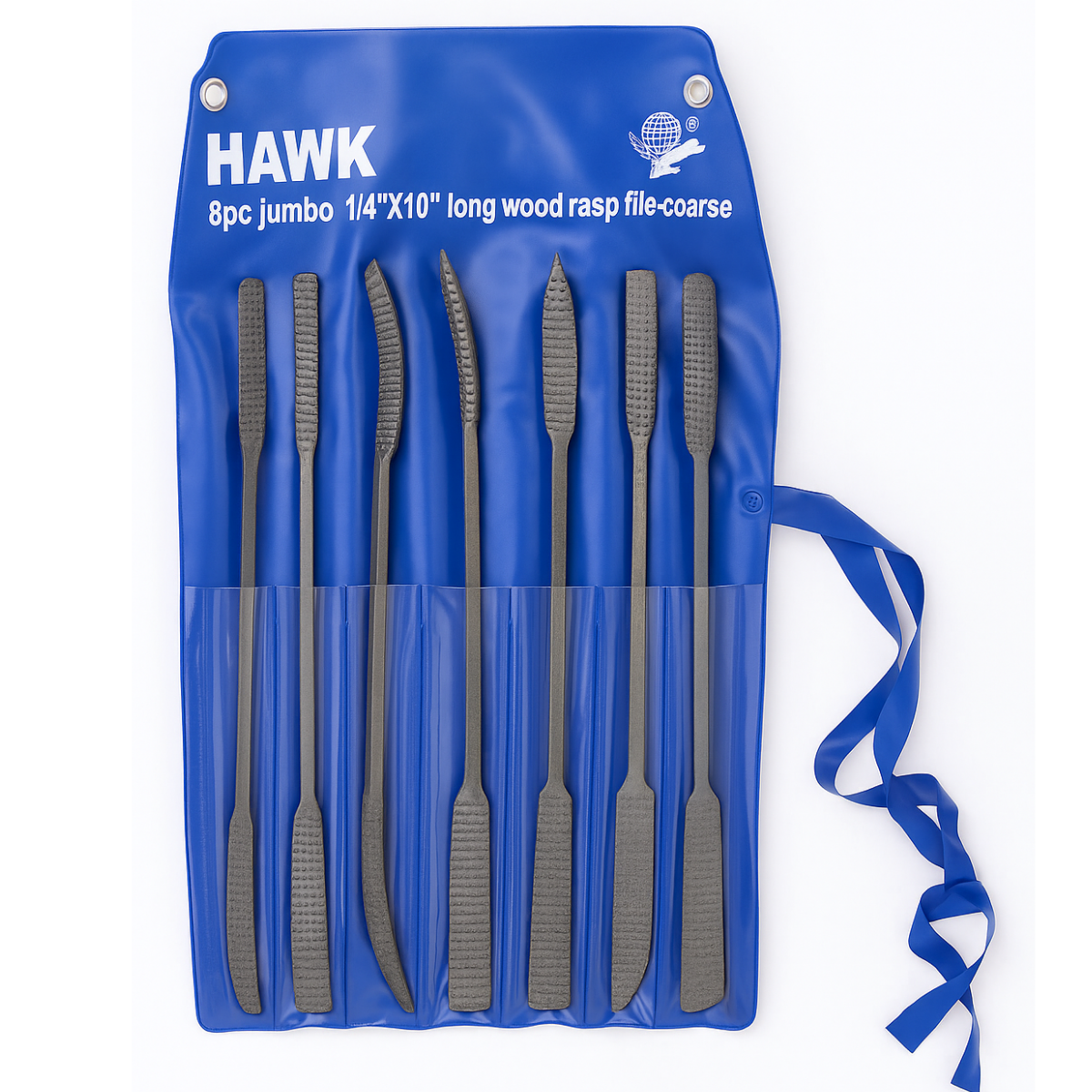 Double-Ended File Set – 8 Pieces (16 Shapes) – Works on Wood, Metal, Plastic, and Ceramics – 10” Long Precision Hand Files for Carpenters, Craftsmen, and Hobbyists