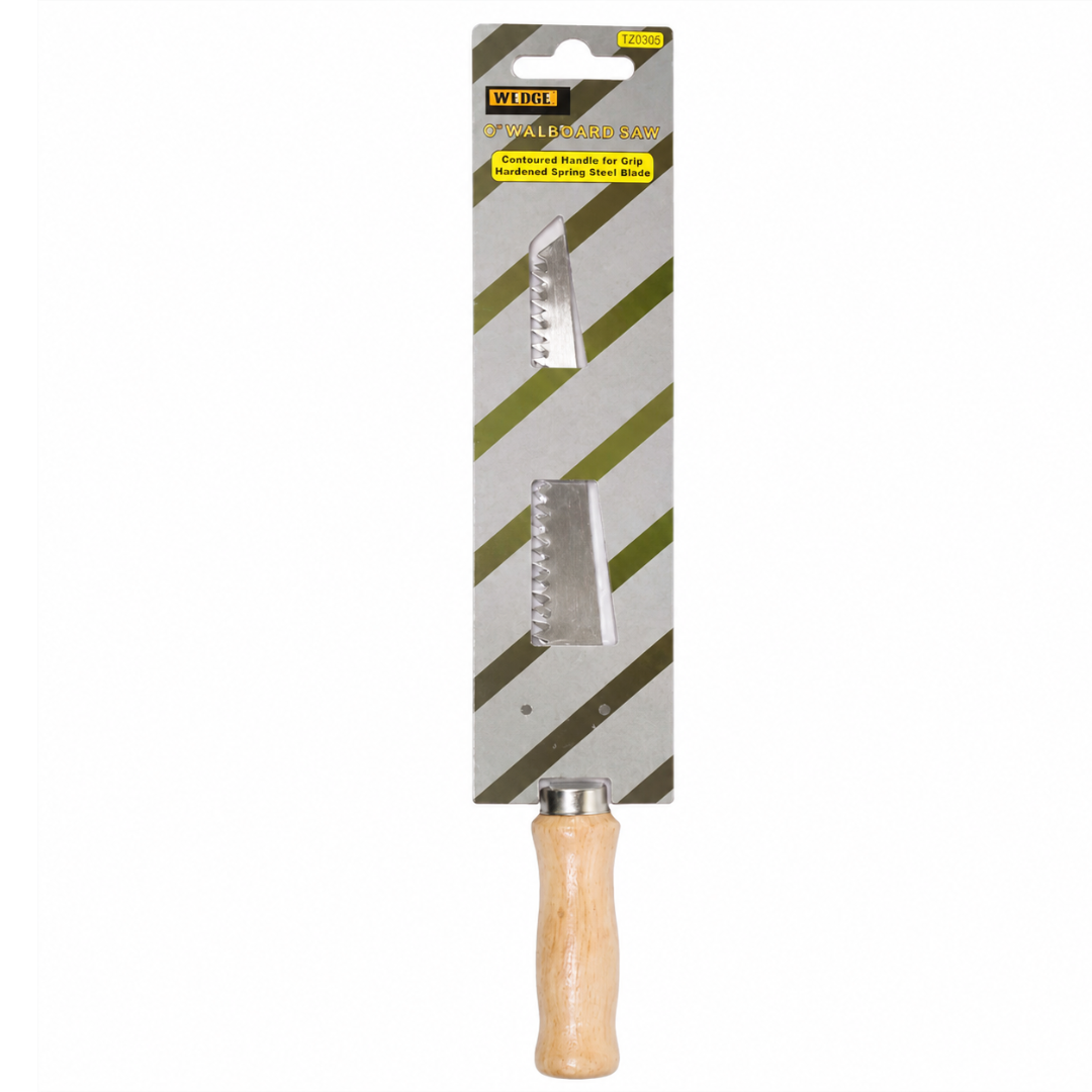 WEDGE 11 Inch Wallboard Saw with 5 Inch Sharp Pointed Blade and Wooden Handle – Drywall Cutting Hand Saw, TZ03-07550