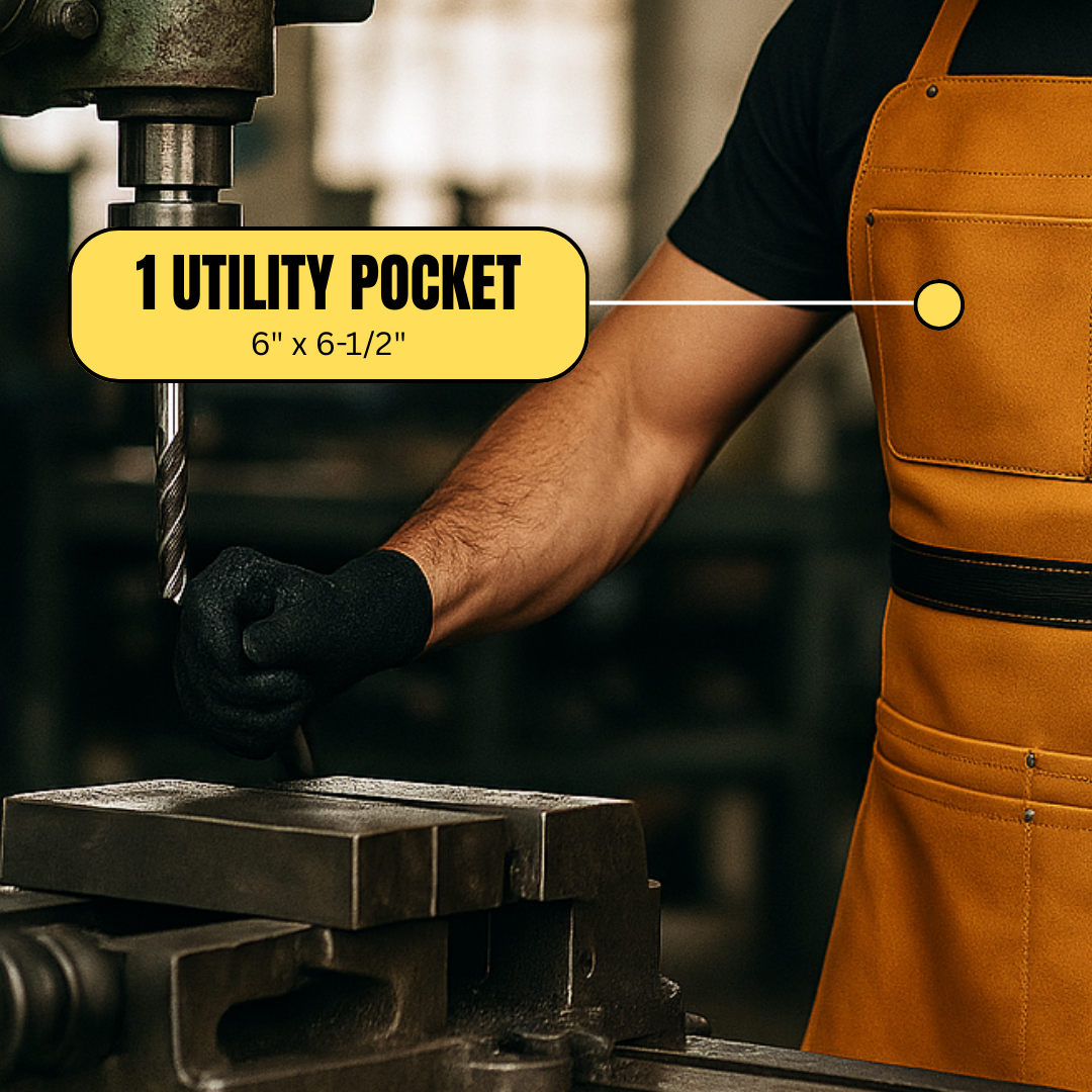 24x17 Inch Leather Apron with 7 Pockets  - AP-00200