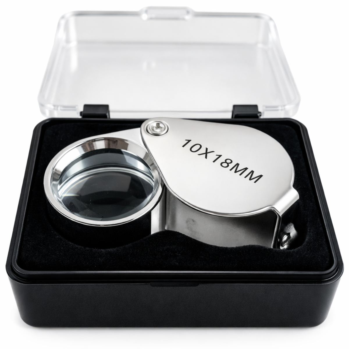 10X Chrome Jeweler’s Loupe with Swivel Lens & Storage Case (MG-81510)