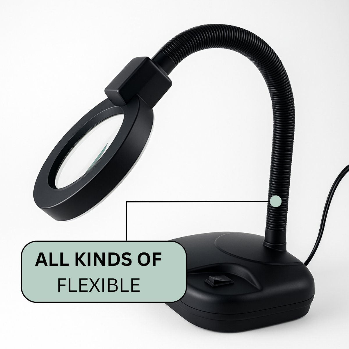 LED Illuminated Gooseneck Lamp Magnifier | 5x & 10x Power  - CR-29255