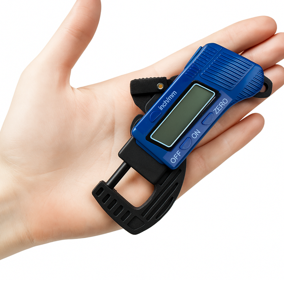 Digital Thickness Gauge – Carbon Fiber Composite Body with 8mm LCD Display, 0–12mm Range, 0.01mm Resolution