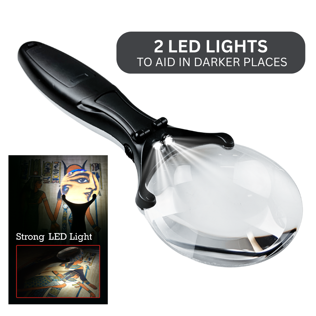 2.5x LED Handheld Rimless Magnifier With Stand  - MG-15083