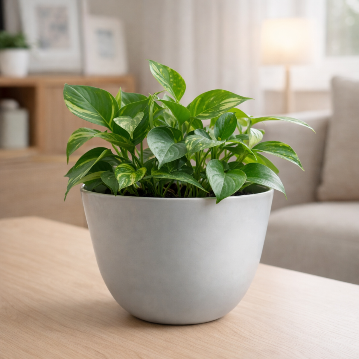 6.5 Inch Plastic Plant Pots with Drainage Holes – Grey Round Flower Pots for Indoor & Outdoor Plants, Lightweight Durable Planters – 7 Pack