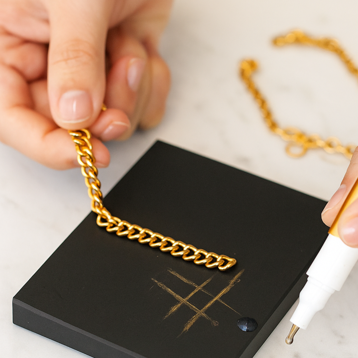 Gold Testing Stone – Professional Jewelry Tester for Gold, Silver & Platinum – 6" x 3" Rectangular Black Touchstone