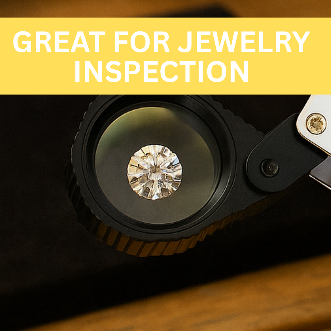 Hexagonal Frame Black Jeweler's Loupe - 10X Power  - MG-17131